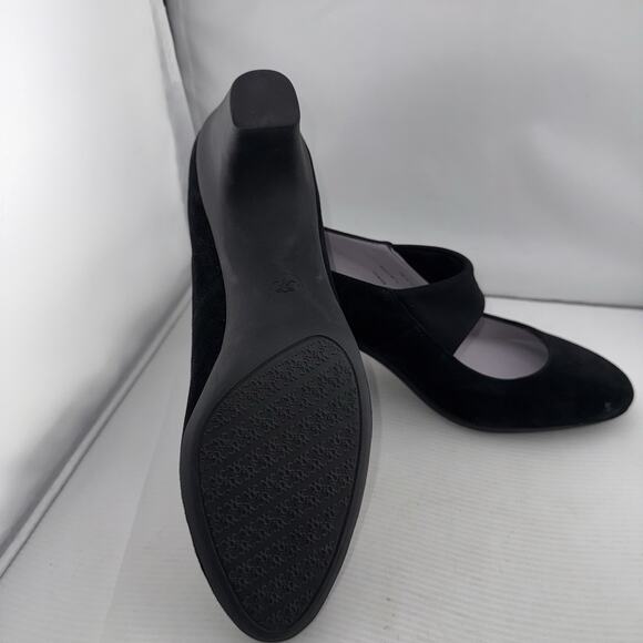 Johnston & Murphy Denise Mary Jane Black Suede Heels Size 10 Medium Comfort Work - Picture 9 of 14
